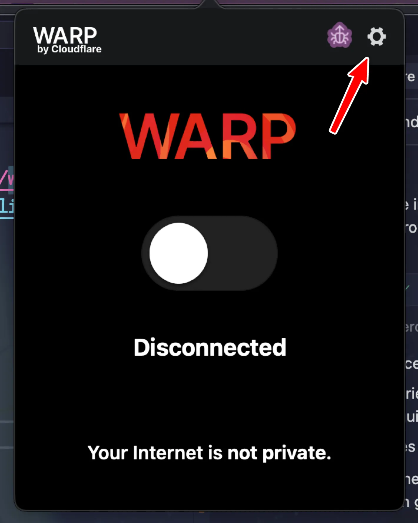 macOS WARP preferences